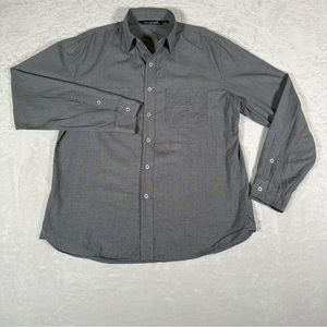 Travis Mathew Shirt Men Size M Gray Long Sleeve Double Pockets 100% Cotton GUC